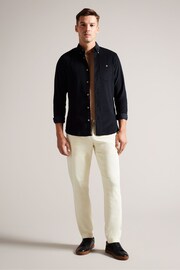 Ted Baker Cream Regular Fit Payet Cord Trousers - Image 3 of 5
