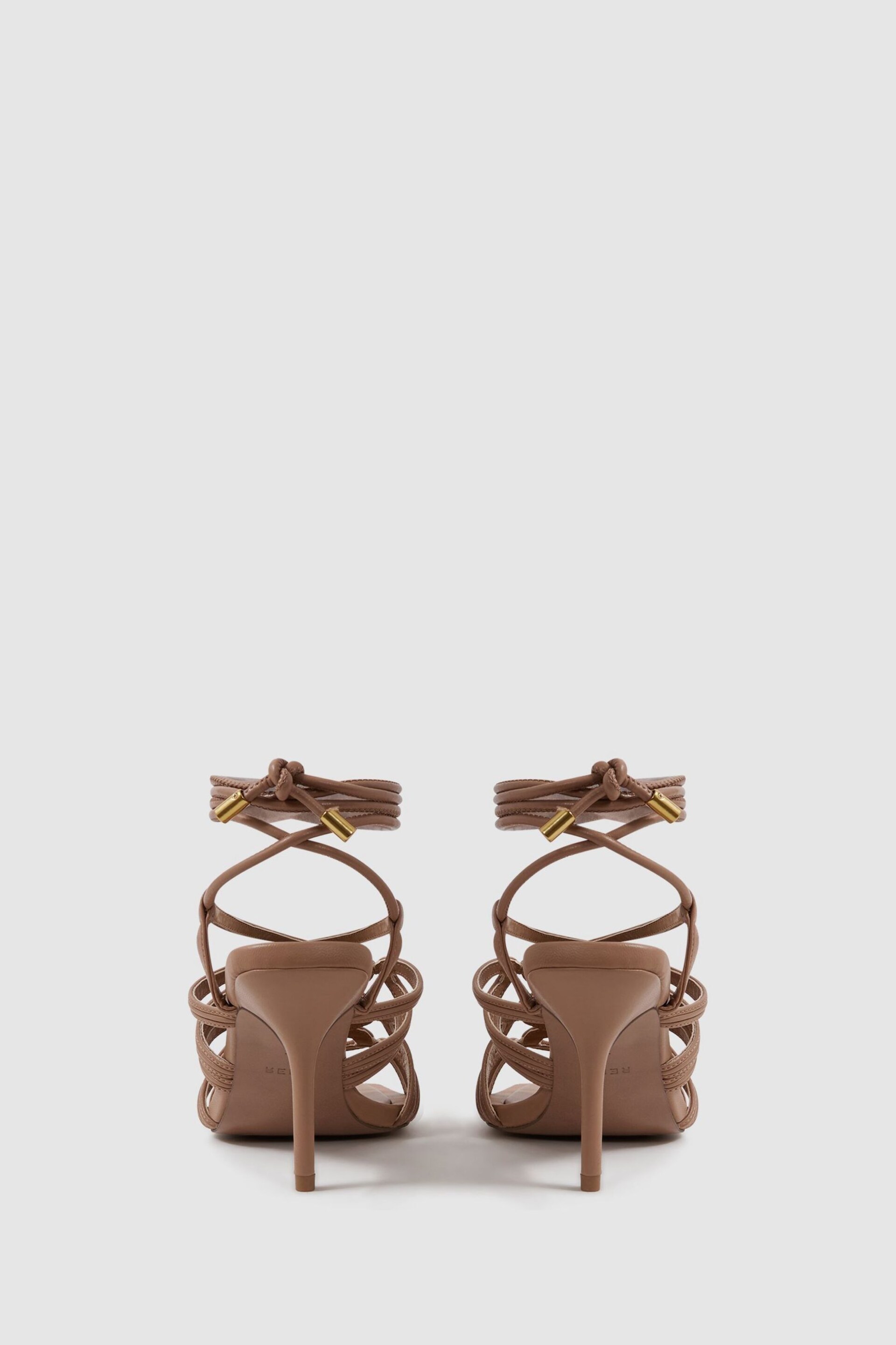 Reiss Nude Keira Strappy Open Toe Heeled Sandals - Image 4 of 5