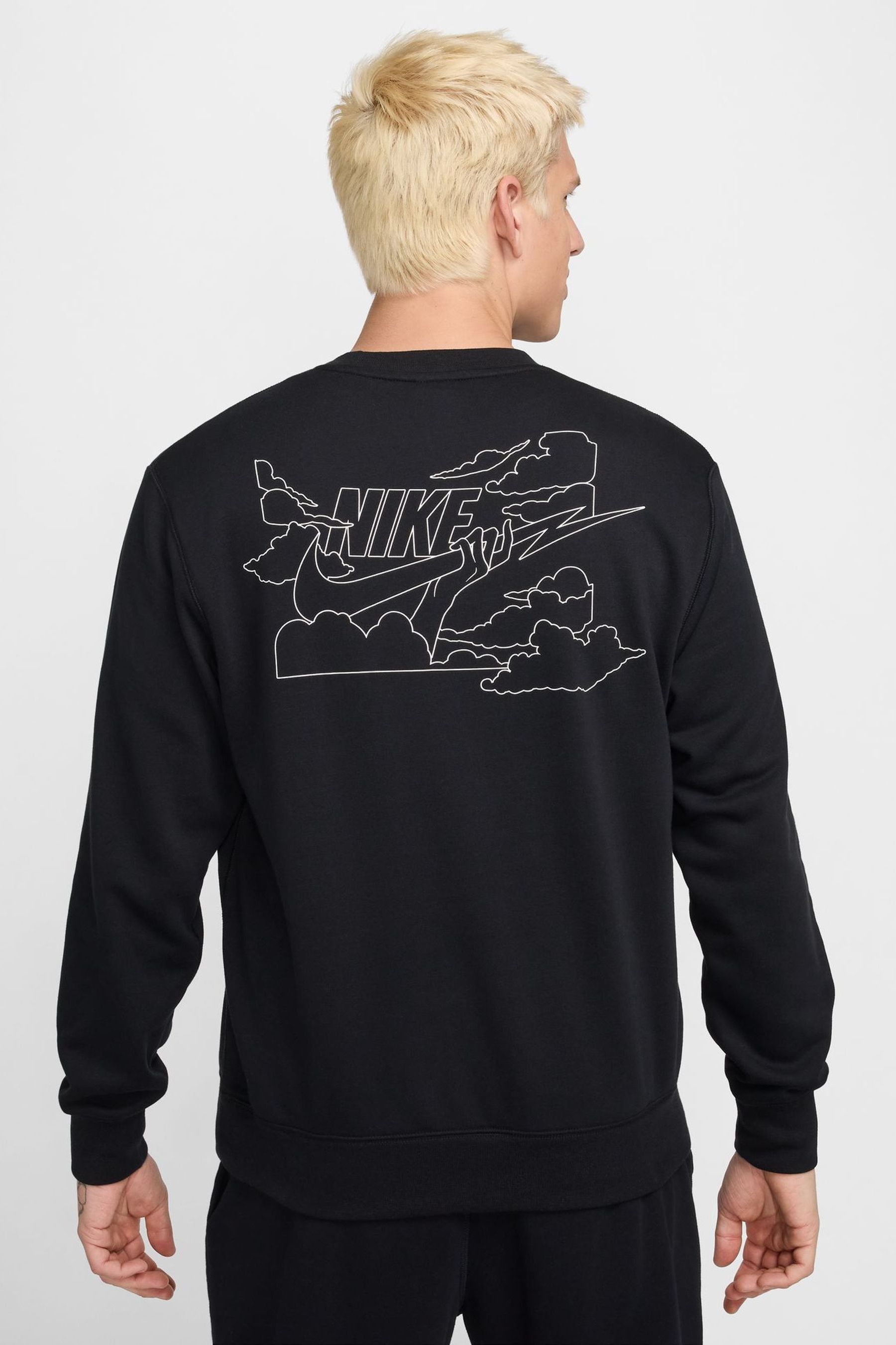 Buy Nike Black Club Printed Graphic Sweatshirt from the Next UK online shop