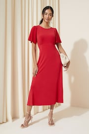 Friends Like These Red ITY Angel Shorts Sleeve Midi Dress - Image 1 of 4