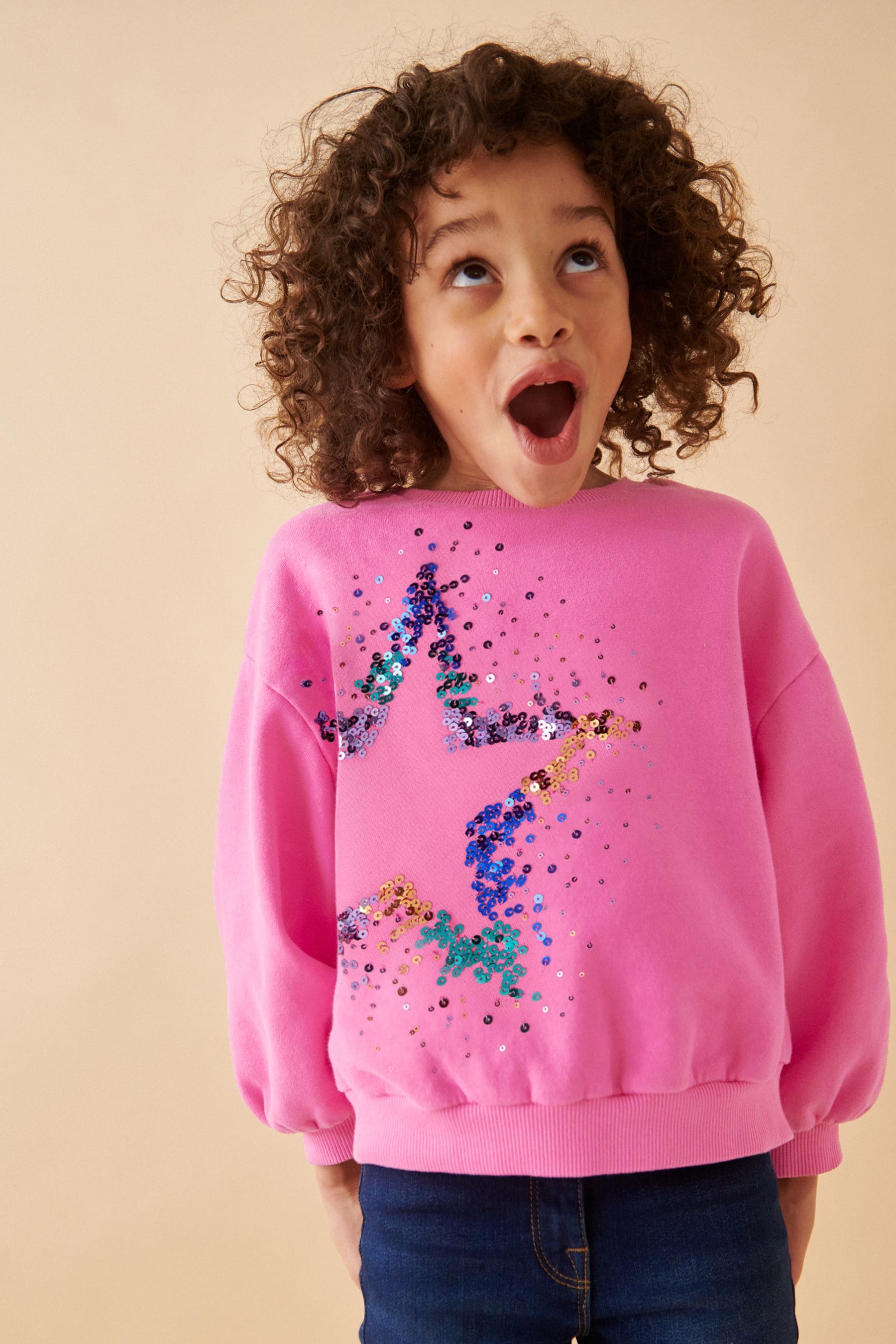 Pink sequin sweatshirt outlet