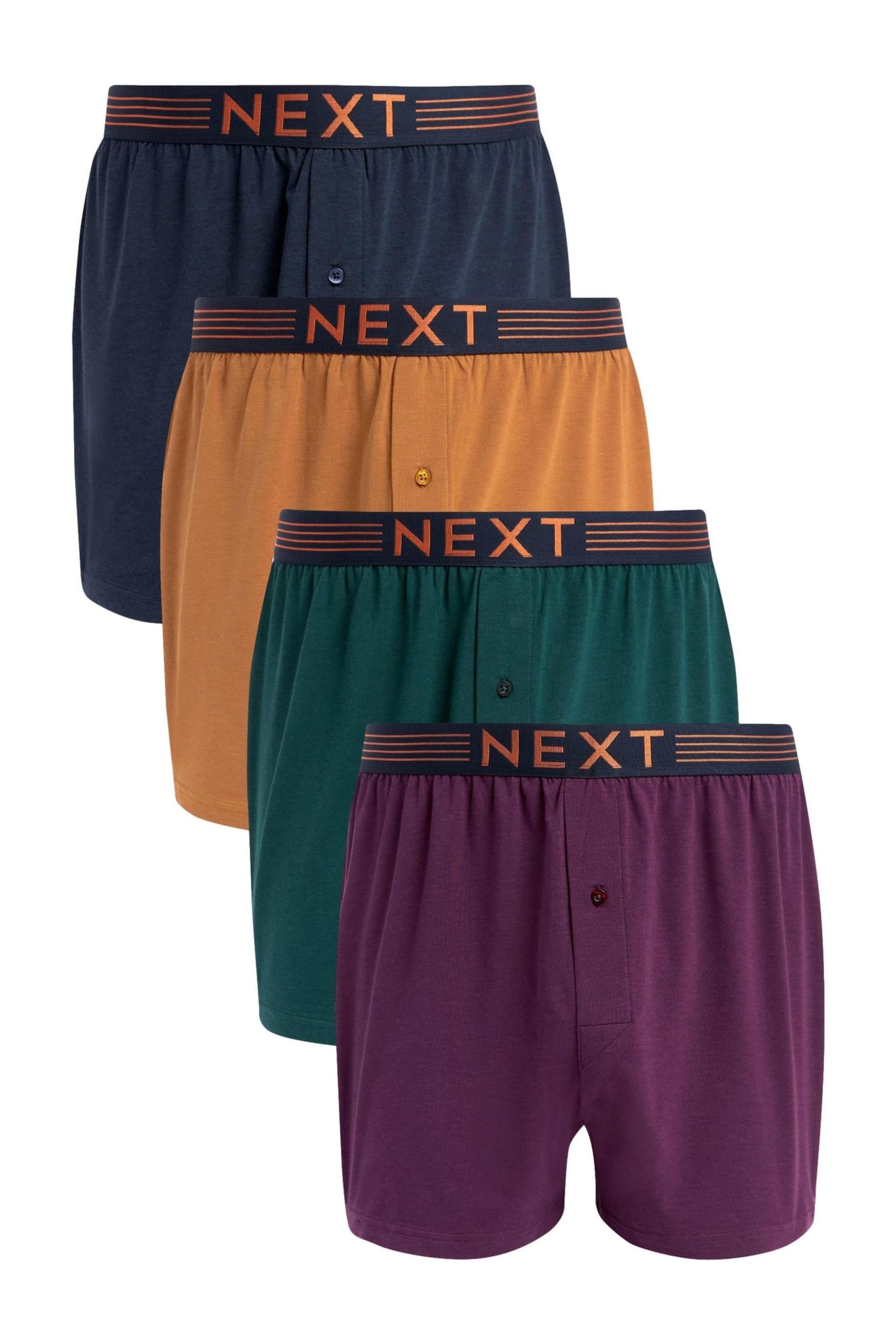 Rich Purple/Bronze 4 pack Signature Bamboo Boxers - Image 1 of 7