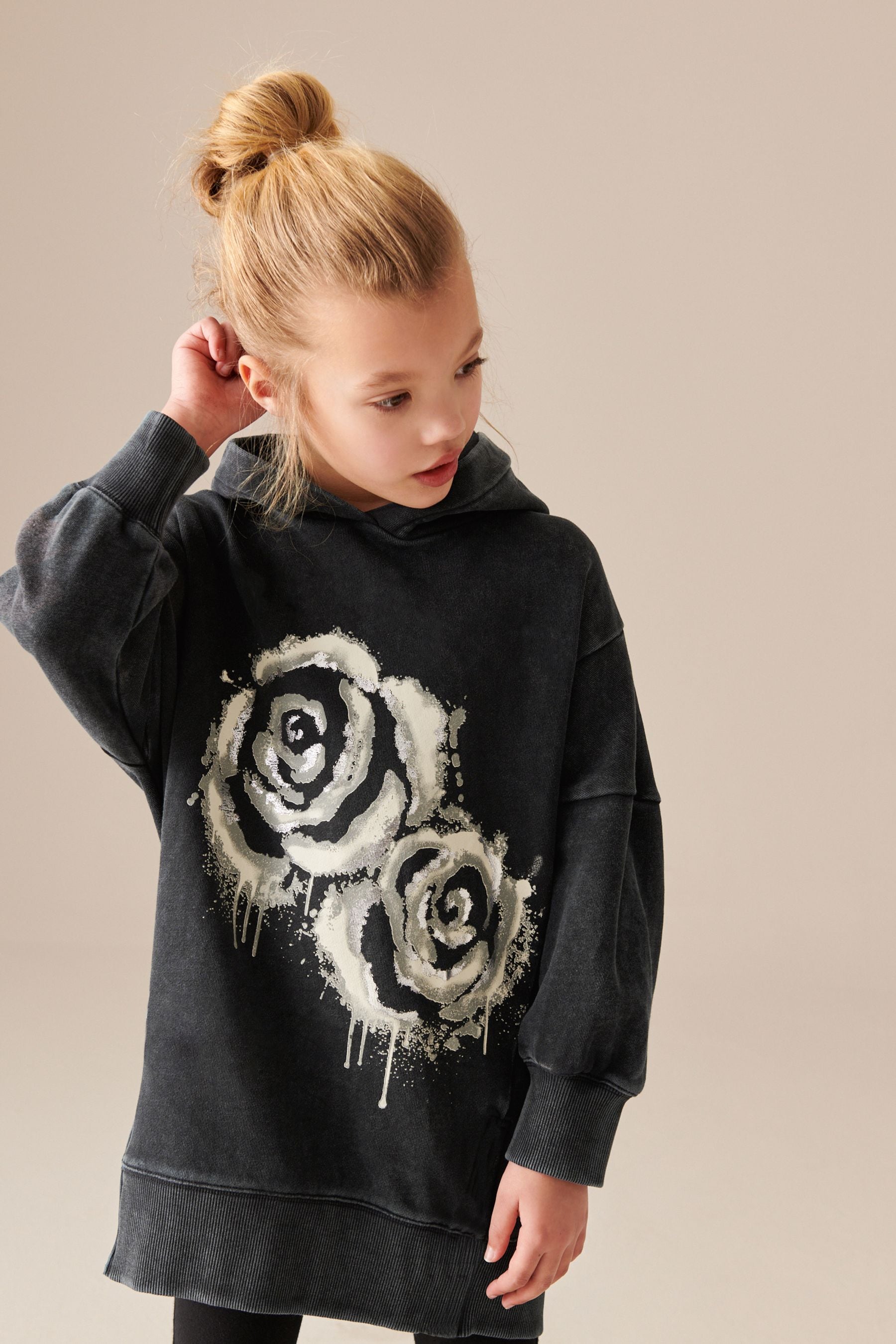 Rose printed hoodie shop