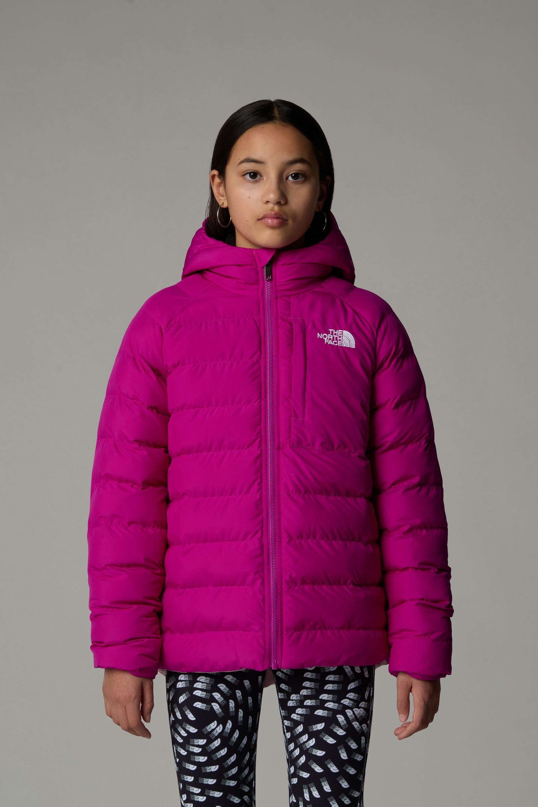 The North Face Purple Girls Reversible Perrito Hooded Jacket l