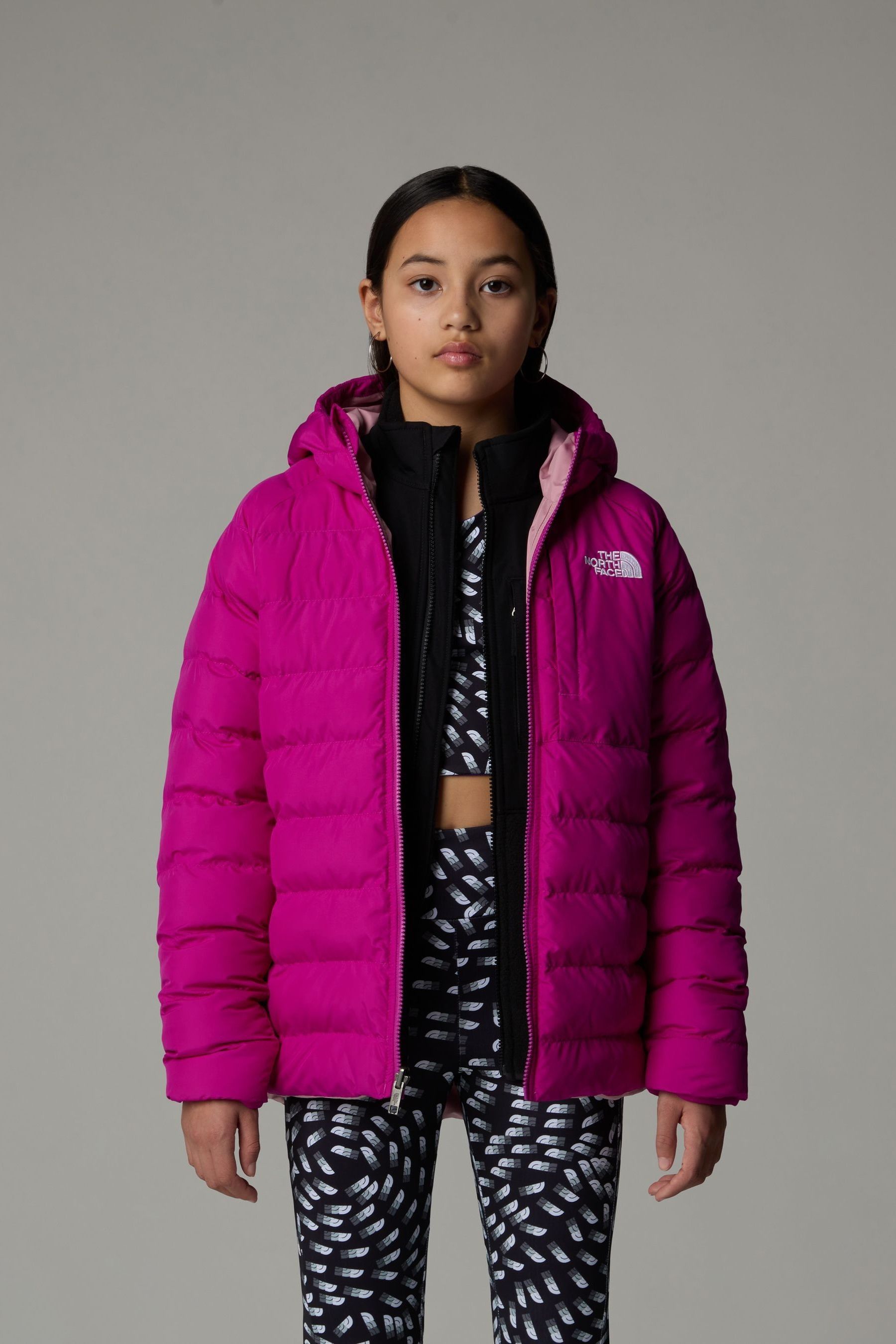 The North Face Girls Reversible Perrito Hooded Jacket