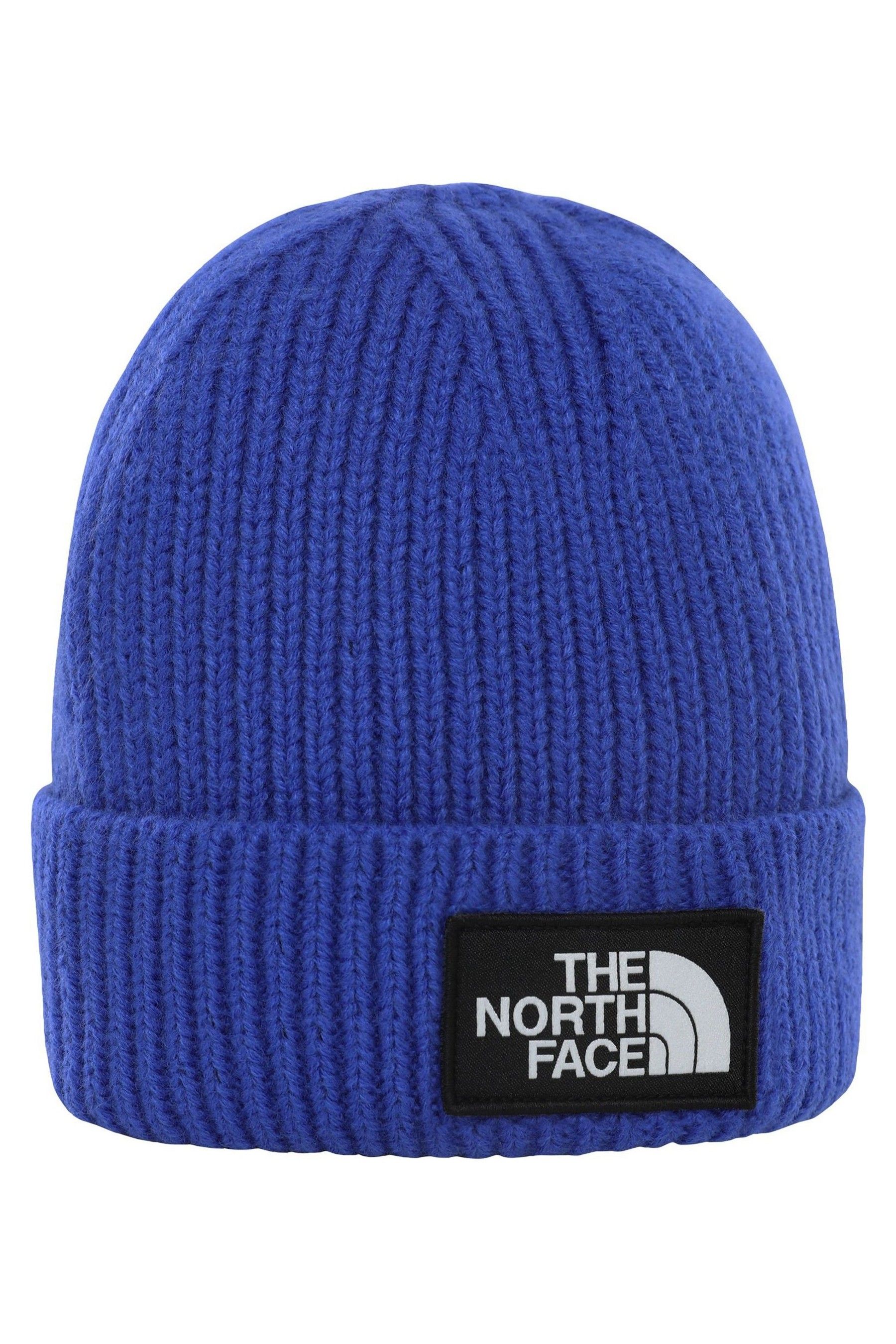 The North Face TNF Logo Box Cuffed Beanie Blue