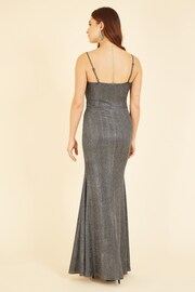 Mela Silver Fitted Strappy Maxi Dress - Image 2 of 5