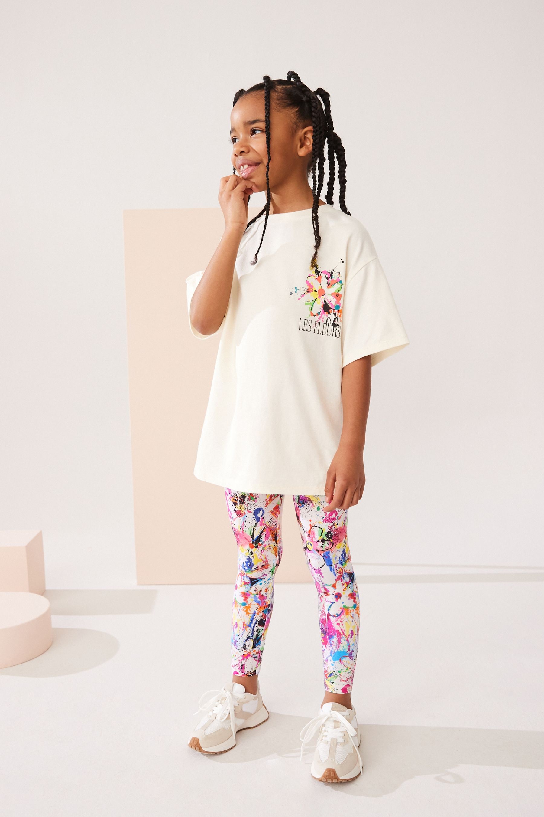 Buy Multicolour Flower 100 Cotton T Shirt And Leggings Set 3 16yrs from Next Luxembourg
