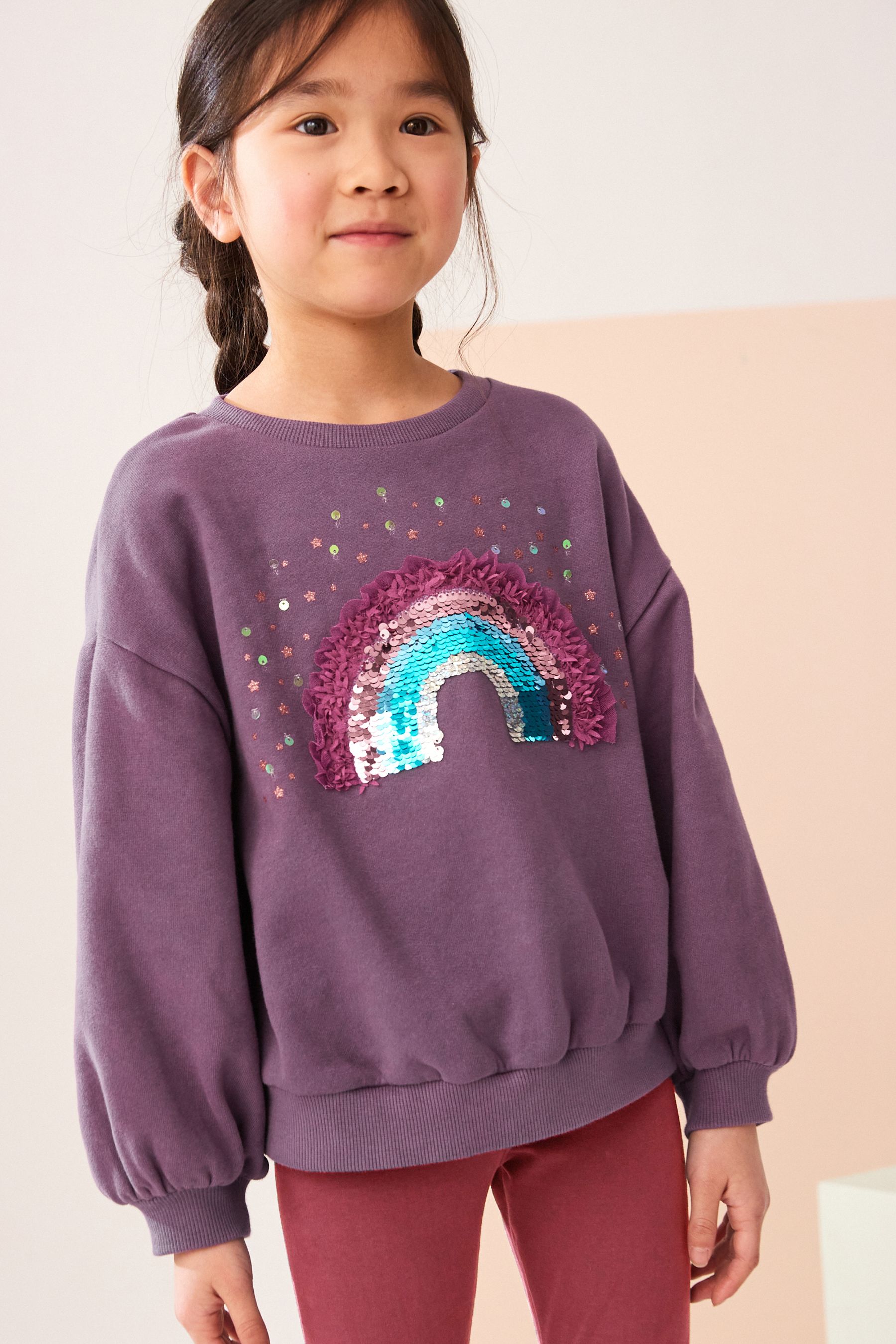 Buy Berry Red Rainbow Sequin Sweatshirt And Legging Set 3 16yrs from the Next UK online shop