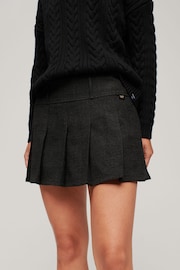 Superdry Grey Low Rise Pleated Mini Skirt - Image 1 of 5