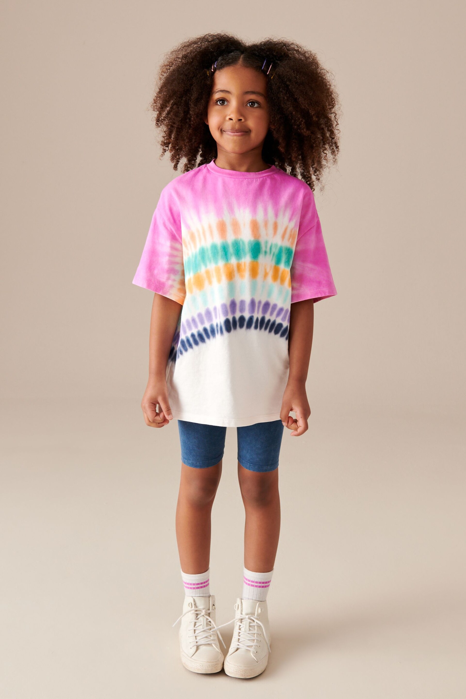 Multi T-Shirt And Cycling Shorts Set (3-16yrs) - Image 2 of 4