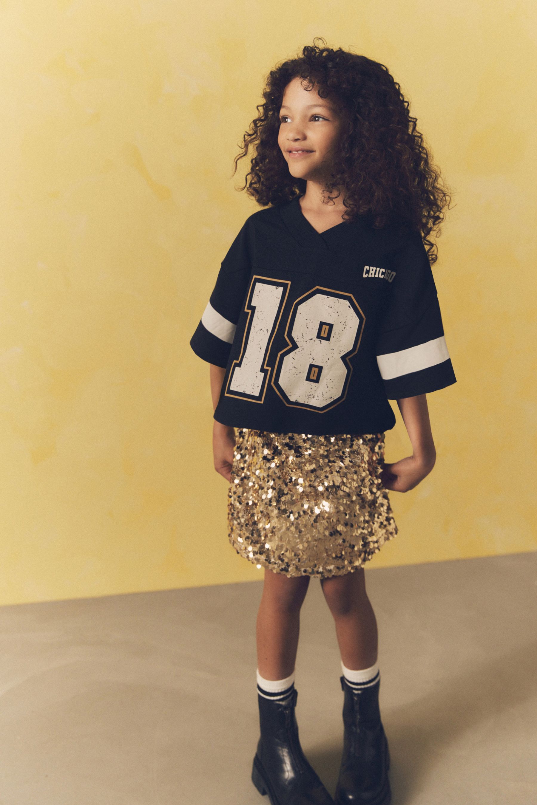 Black sequin skirt set shop