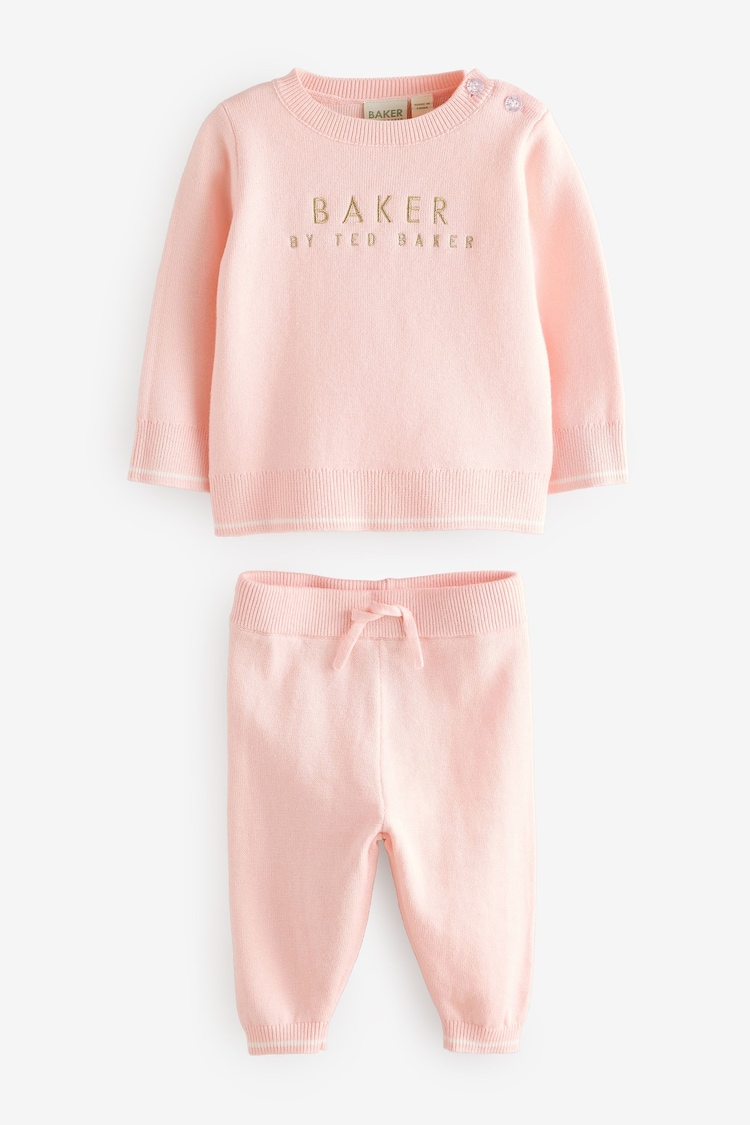 Baker by Ted Baker Pink Knitted Top and Leggings Set - Image 1 of 6