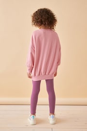 Berry Red Oversized Sweatshirt And Leggings Set (3-16yrs) - Image 3 of 7