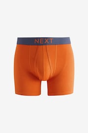 Navy Blue/Orange Spot/Stripe 10 pack A-Front Boxers - Image 9 of 13