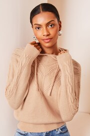 Lipsy Pink Knitted Hoodie - Image 1 of 4