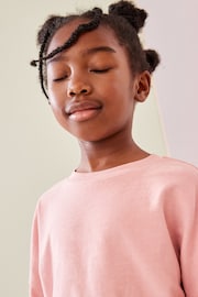 Pink 100% Cotton Boxy Long Sleeve Sweatshirt (3-16yrs) - Image 4 of 8