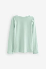 Mint Green 1 Pack Long Sleeve Ribbed Top (3-16yrs) - Image 4 of 5