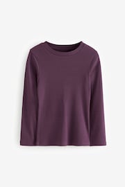 Purple 1 Pack Long Sleeve Ribbed Top (3-16yrs) - Image 4 of 6