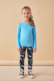 Blue 1 Pack Long Sleeve Ribbed Top (3-16yrs) - Image 2 of 3