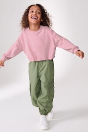 Рожевий - 100% Cotton Boxy Bubble Hem Sweatshirt (3-16yrs) - Image 1 of 7