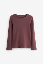 Brown 1 Pack Long Sleeve Ribbed Top (3-16yrs) - Image 4 of 6