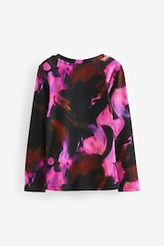 Pink Tie Dye 1 Pack Long Sleeve Ribbed Top (3-16yrs) - Image 3 of 4