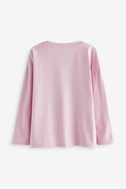 Pink 100% Cotton Sequin Heart Long Sleeve T-Shirt (3-16yrs) - Image 7 of 8