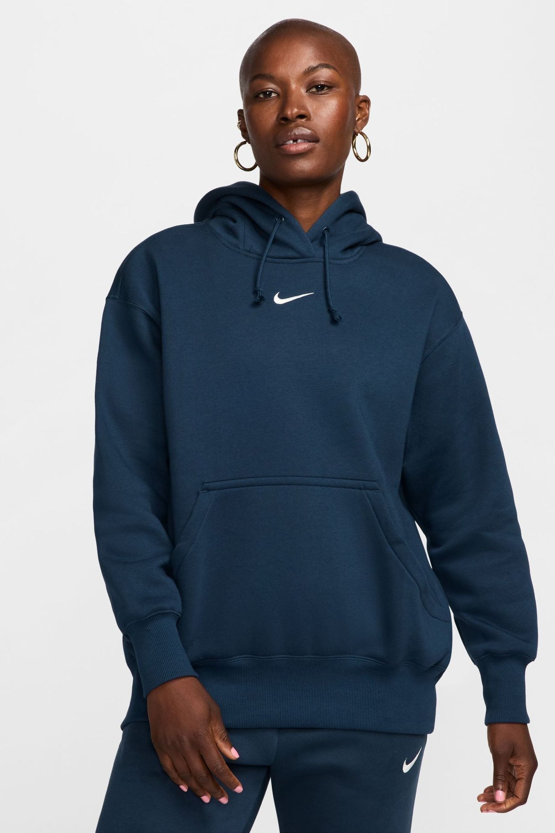Navy nike hoody hot sale