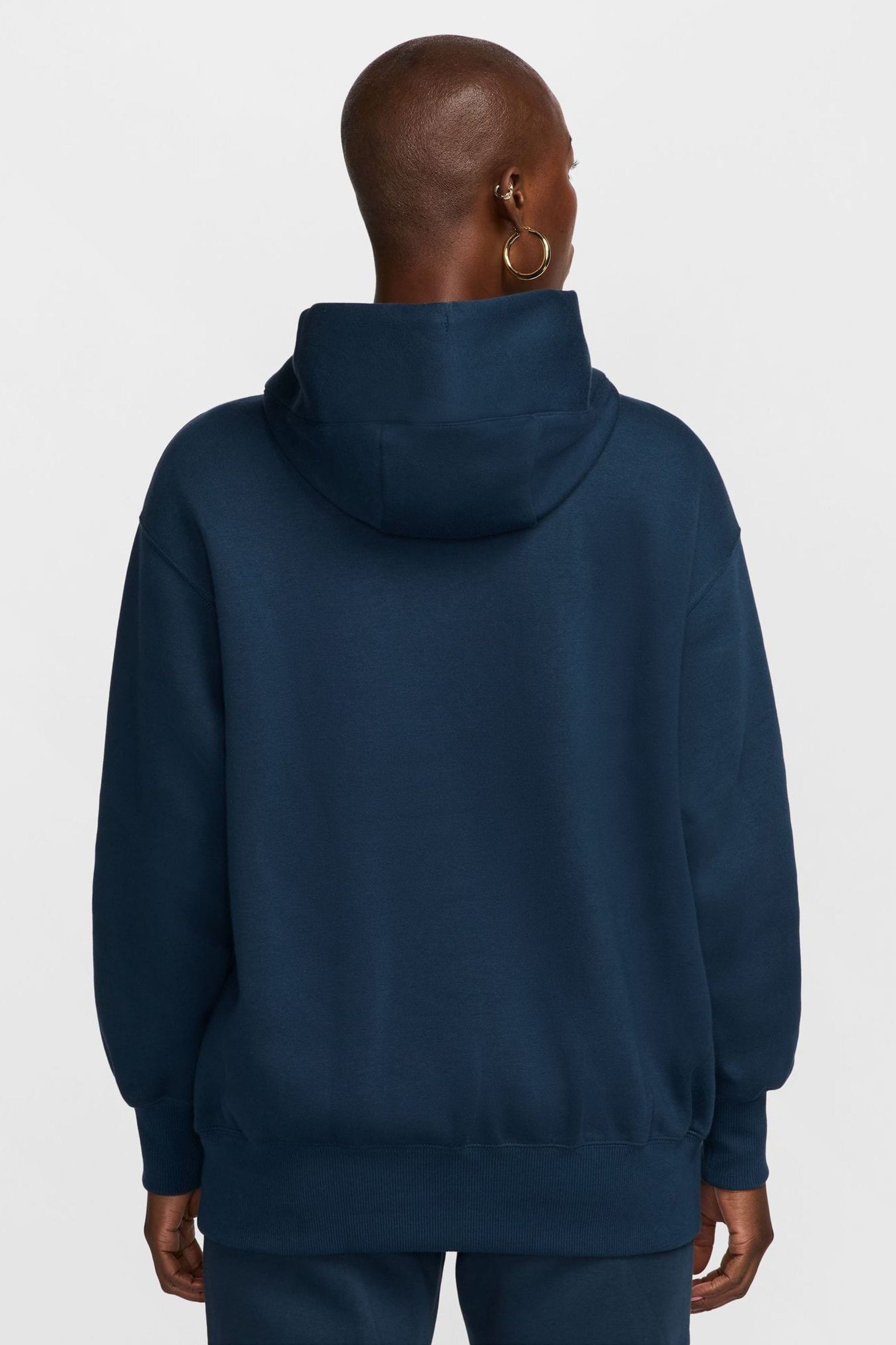 Nike mini swoosh oversized hoodie with pocket in blac shop