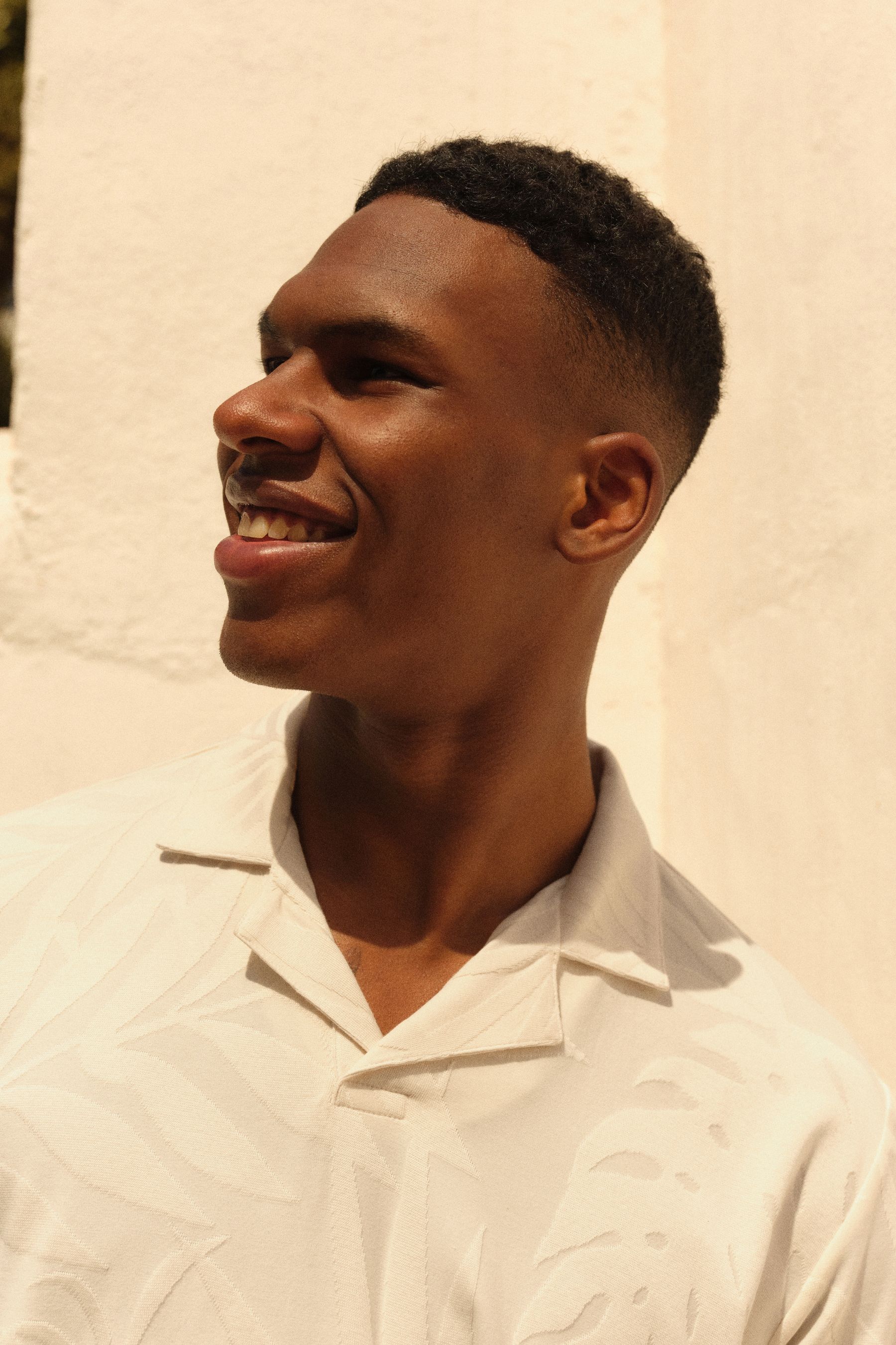 Buy Ecru White Textured Floral Cuban Collar Polo Shirt from Next Luxembourg
