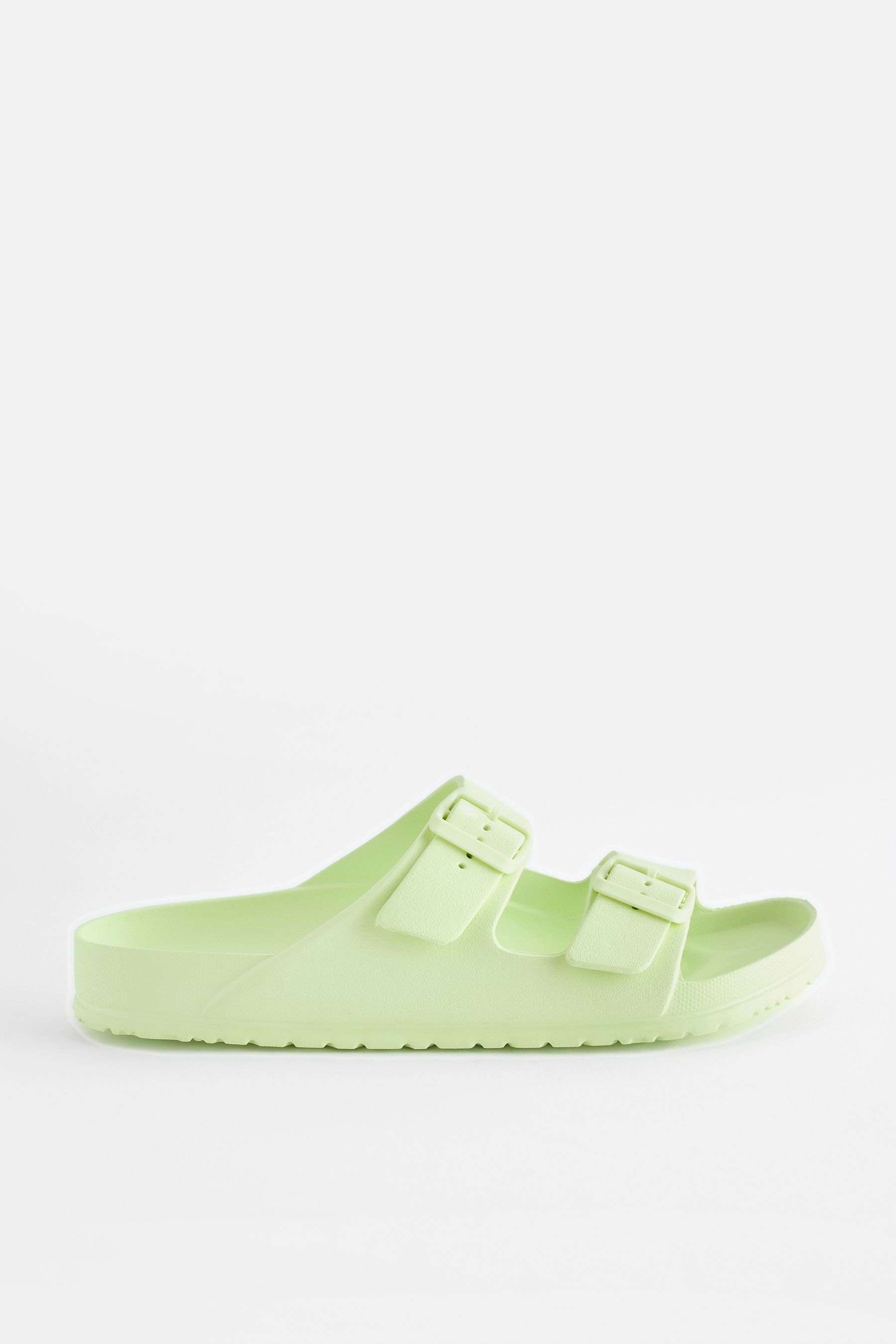 Buy Lime Green EVA Double Strap Flat Slider Sandals With Adjustable Buckles from Next United Arab Emirates