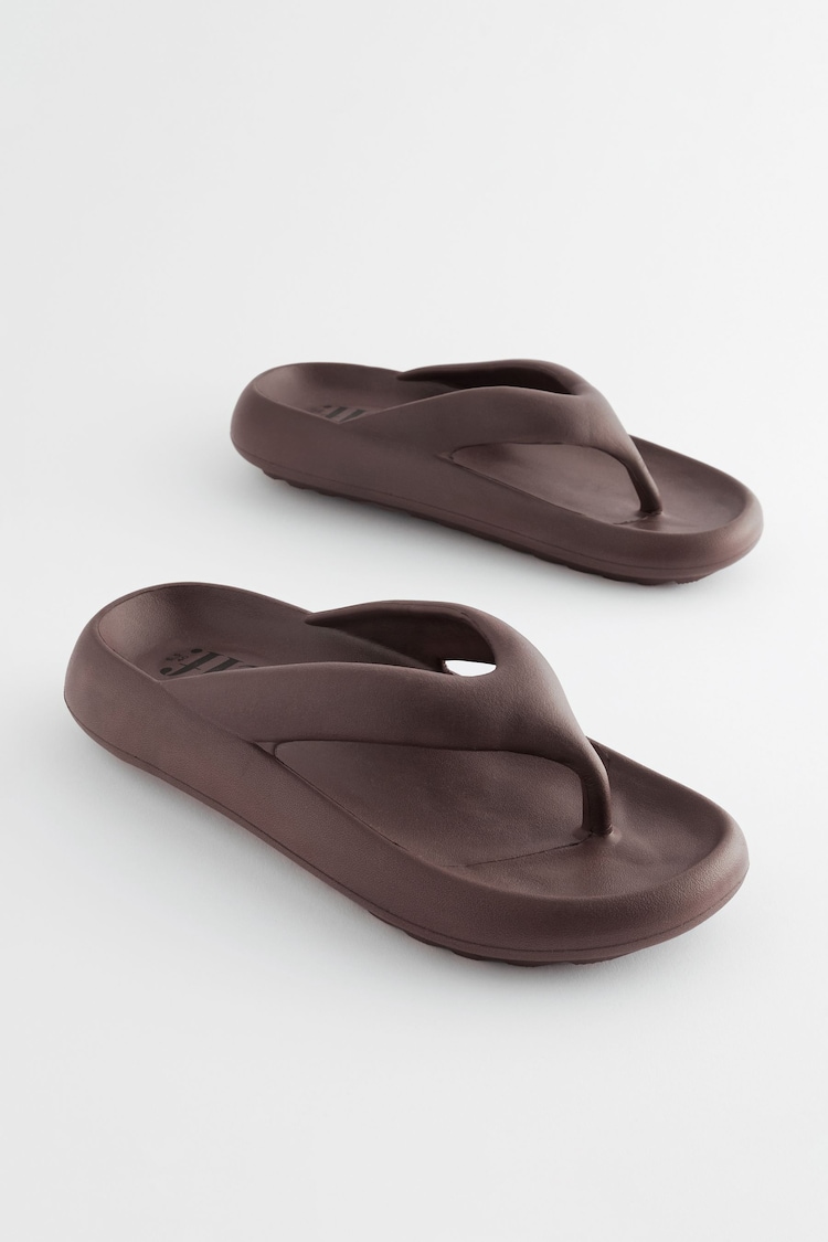 Chocolate Brown self. Chunky Flip Flops - Image 1 of 6