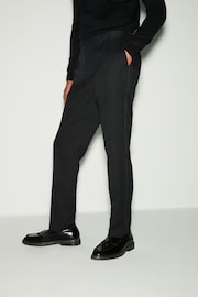 Black Tape Detail Textured Tuxedo Trousers - Image 4 of 6