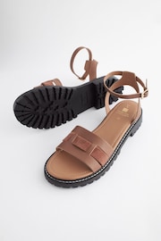 Tan Brown Standard/Wide Fit Forever Comfort® Leather Cleated Sandals - Image 3 of 8