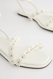White Forever Comfort Daisy Flower Detail Sandals - Image 2 of 5