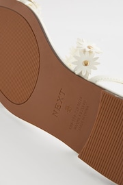 White Daisy Flower Detail Slingback Sandals - Image 5 of 5