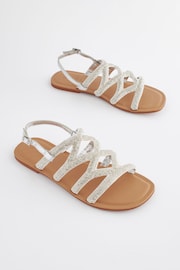 White Regular/Wide Fit Forever Comfort® Beaded Slingback Sandals - Image 1 of 6