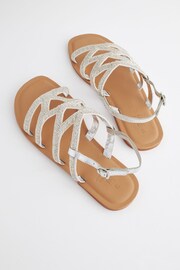 White Regular/Wide Fit Forever Comfort® Beaded Slingback Sandals - Image 3 of 6