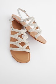 White Regular/Wide Fit Forever Comfort® Beaded Slingback Sandals - Image 4 of 6