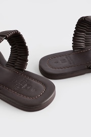 Chocolate Brown Forever Comfort® Leather Weave Band Mule Sandals - Image 11 of 11