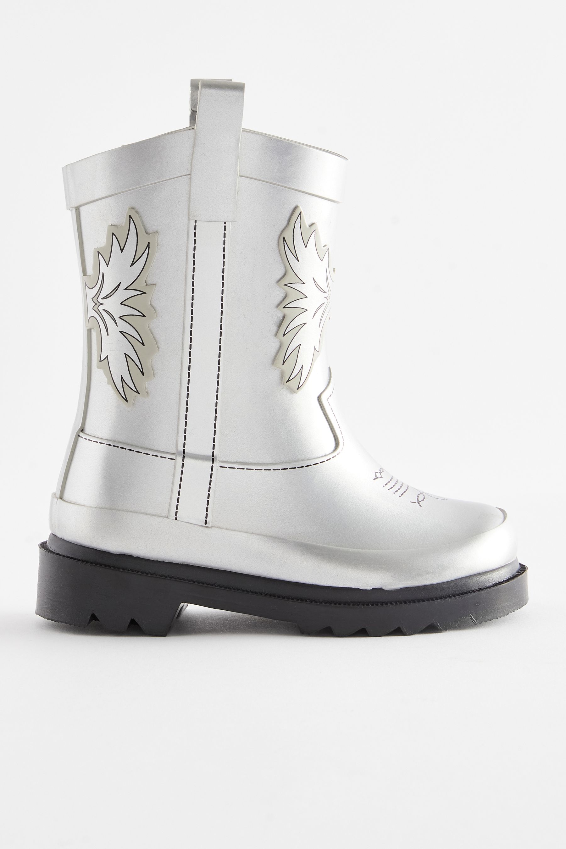 Silver wellington boots discount