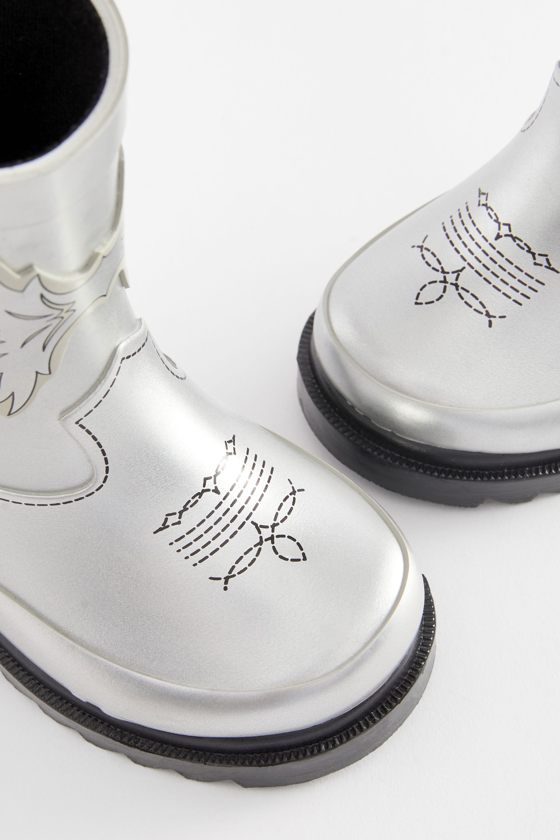 Girls silver wellies on sale
