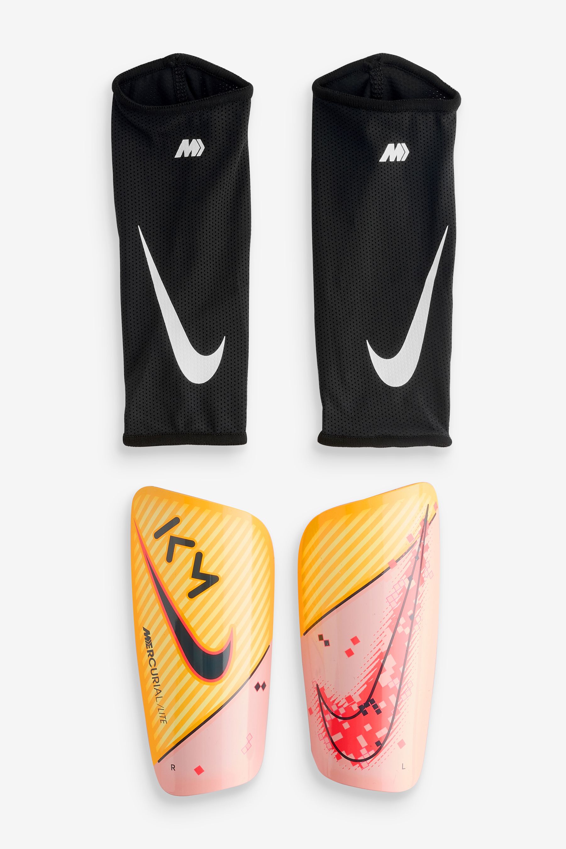 Buy Nike Orange Kylian Mbappe Mercurial Lite Football Shin Guards from the Next UK online shop