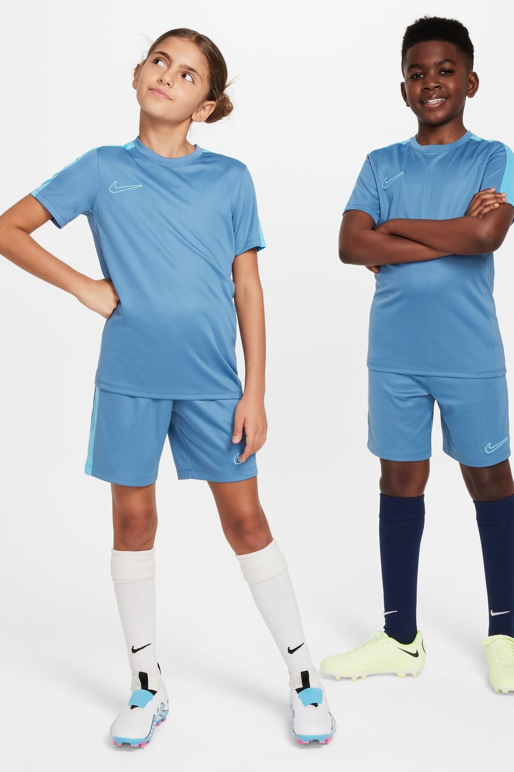 Buy Nike Agean Blue Baltic Blue Kids Dri FIT Academy23 Football Top from Next Latvia