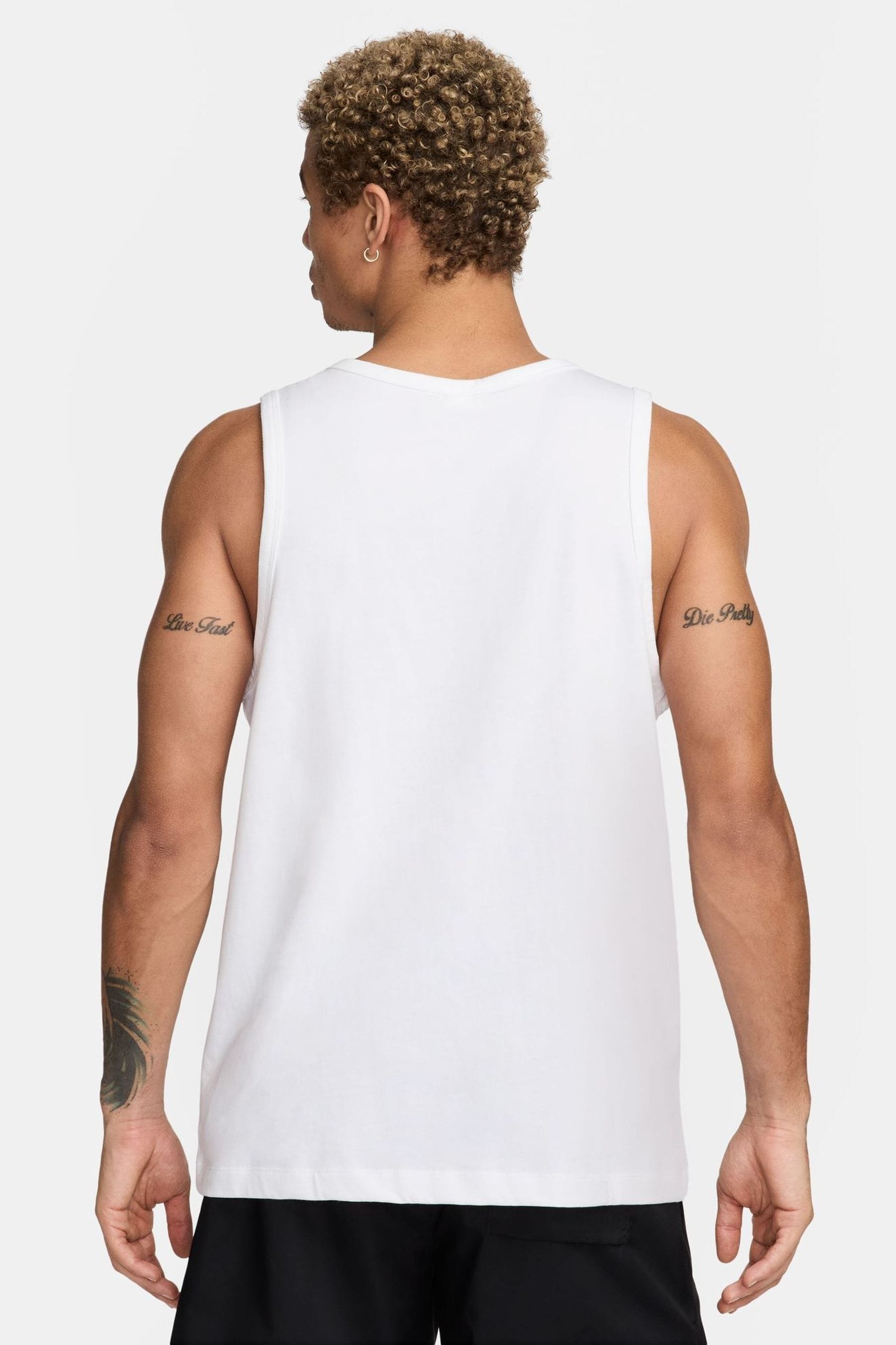Nike White Sportswear Premium Essentials 100 Cotton Vest
