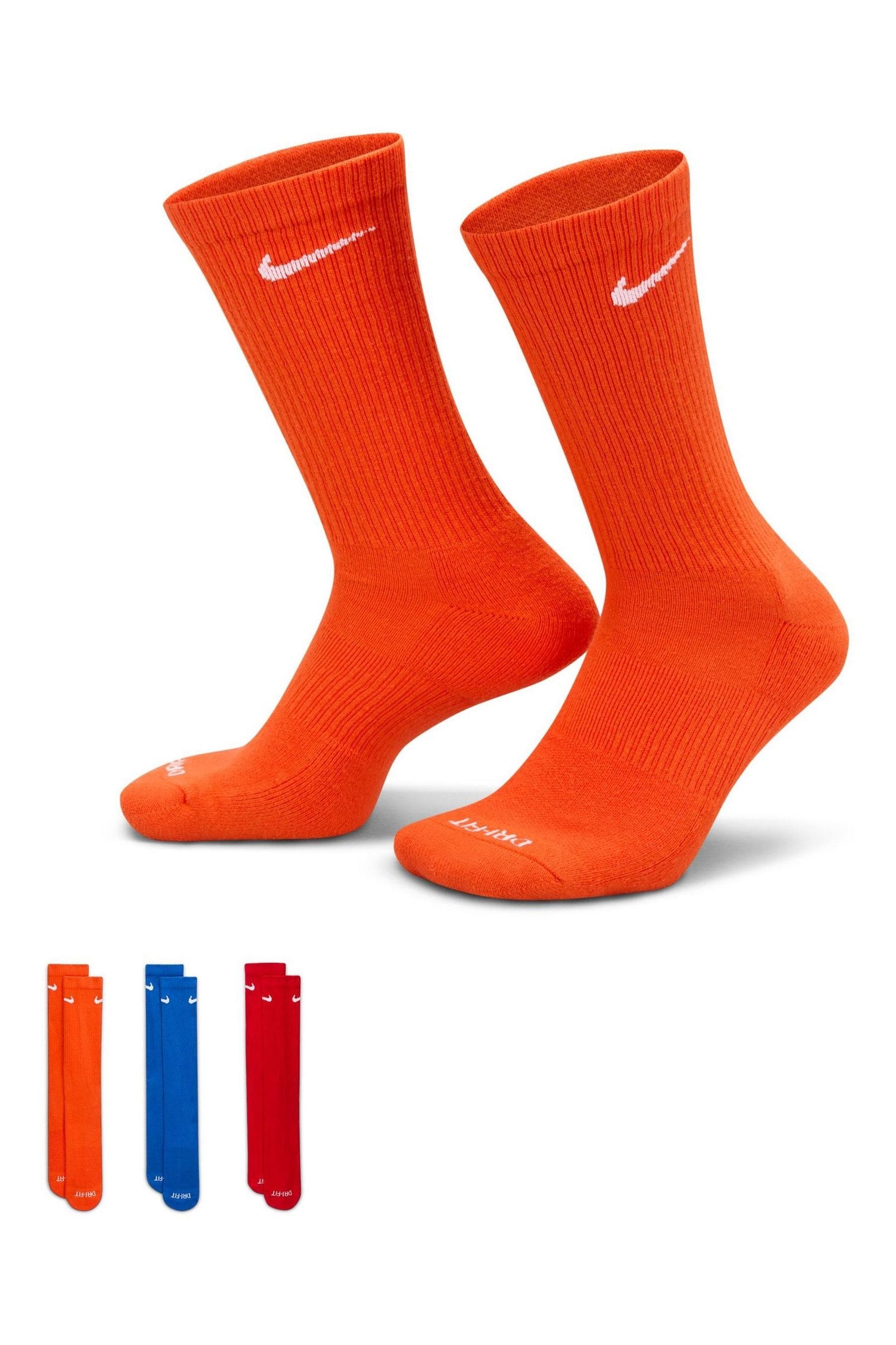 Buy Nike Orange Crew Everyday Plus Cushioned Training Crew 100 Cotton Socks 3 Pack from the Next UK online shop