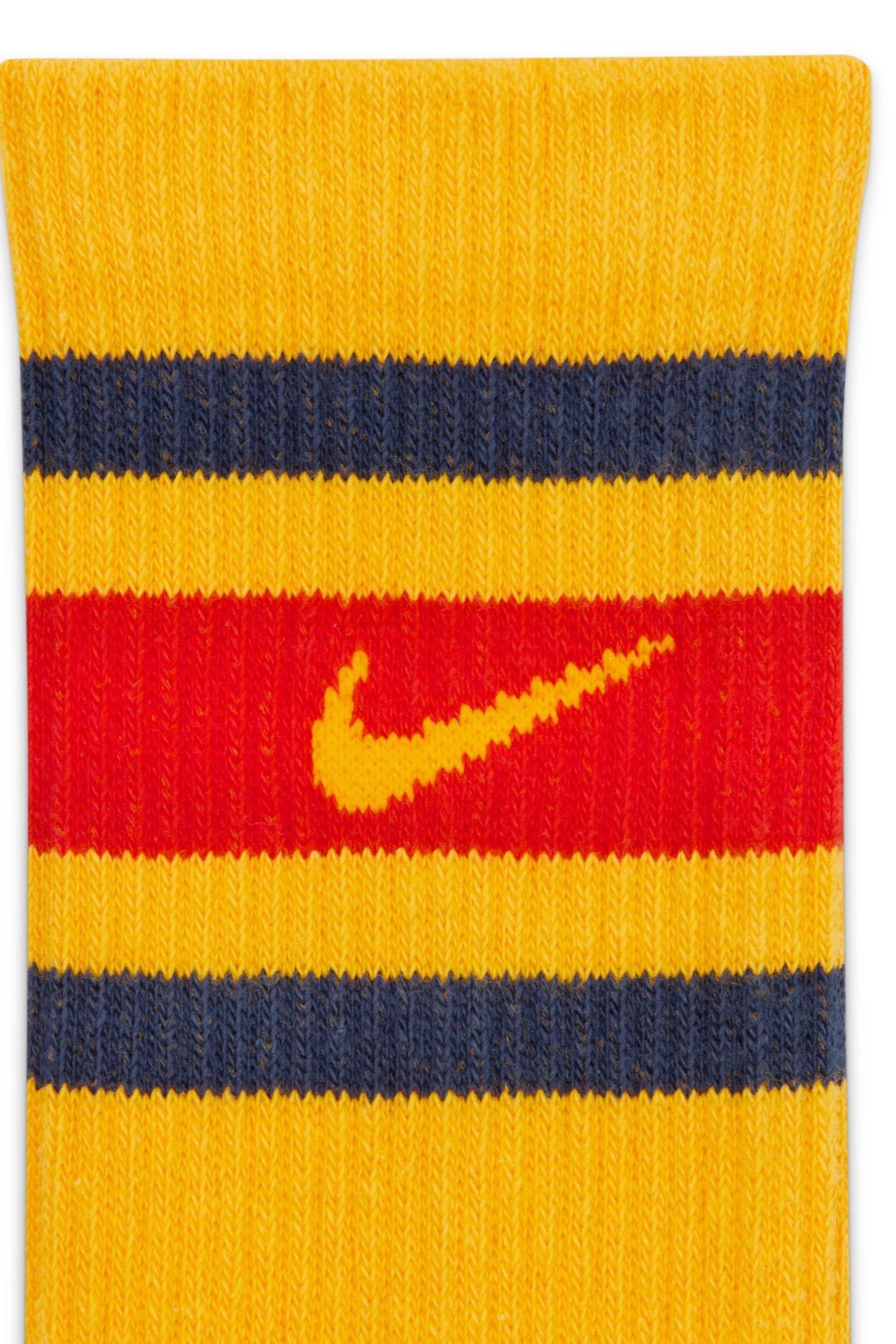 Buy Nike Yellow Cream Blue Everyday Plus Retro Crew 100 Cotton Socks 3 Pack from the Next UK online shop