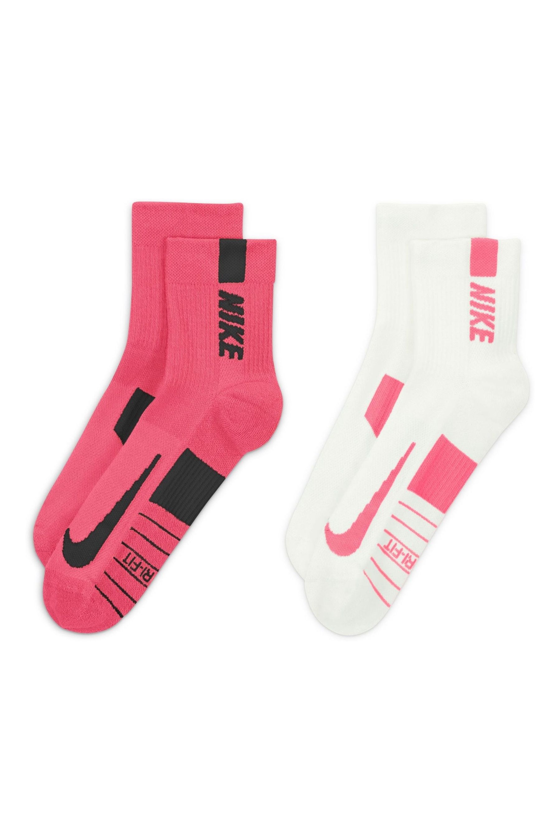 Buy Nike Pink Multiplier Running Ankle Socks 2 Pack from the Next UK online shop