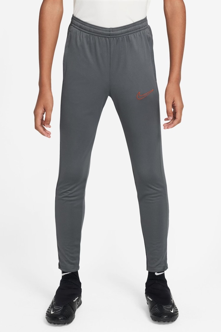 Nike Iron Grey/Dragon Red Kids Dri-FIT Academy23 Football Joggers - Image 1 of 3